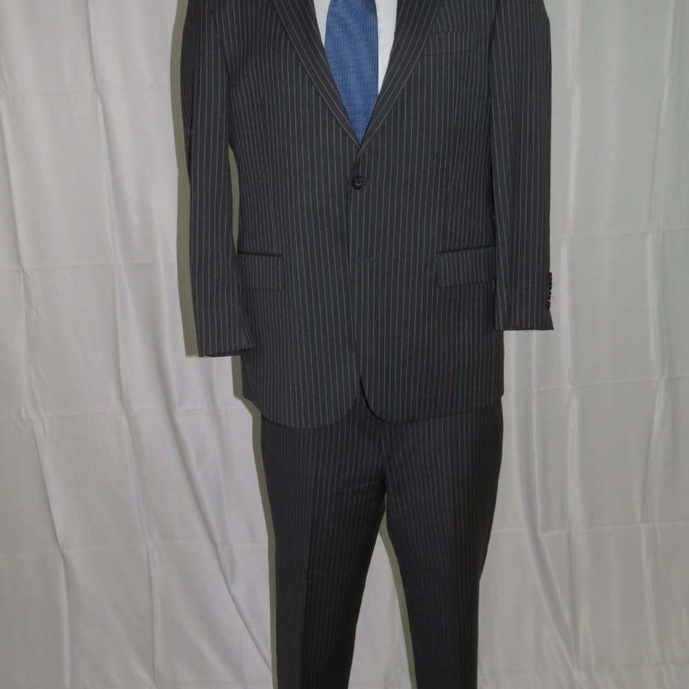 Hickey Freeman Milburn Recent Charcoal Stripes Tw… - image 2